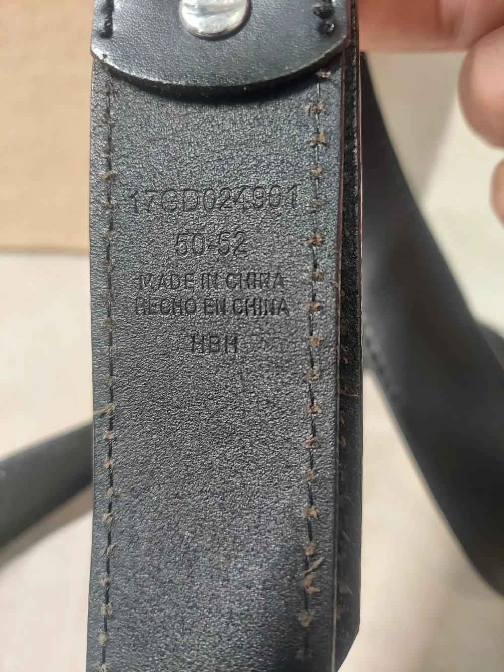 Men's Dickies Black Genuine Leather Belt - Size 50-52 (3XL) GUC